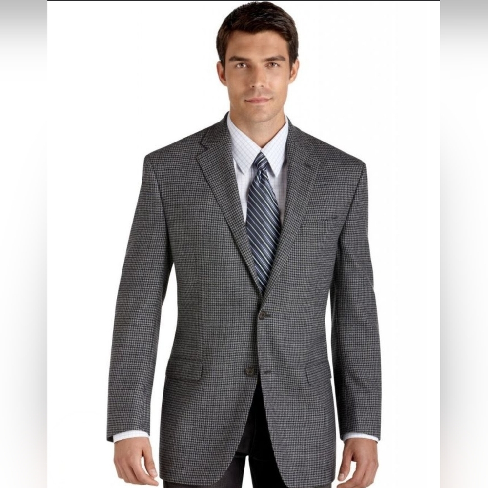 Ralph Lauren Men's Wool Gray Checkered Blazer, 2 Button, EUC, 42R